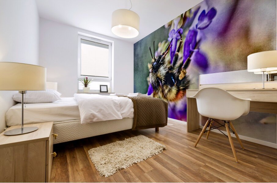 Bee on Coleus Flower Mural print