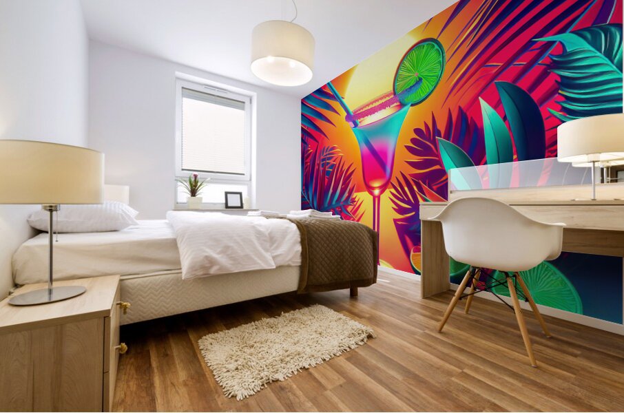 135 Creative food template. Daiquiri cocktail wit Mural print