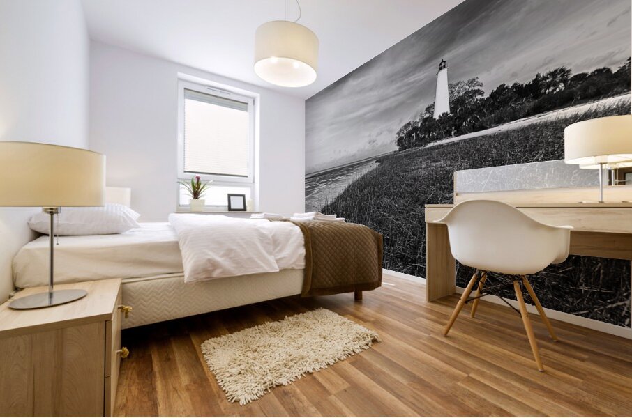 Low Tide at St. Marks Lighthouse Mural print