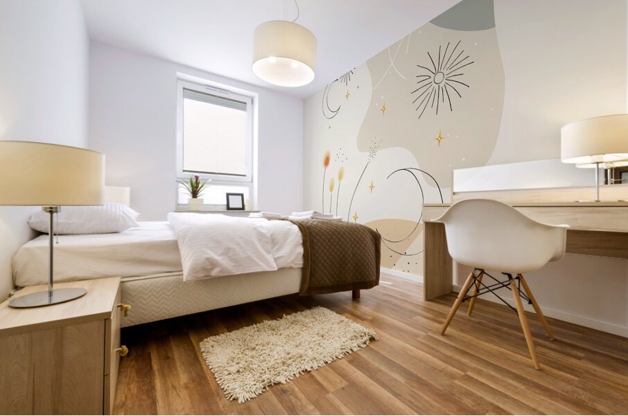 Muted Colors and Naughty Lines Mural print