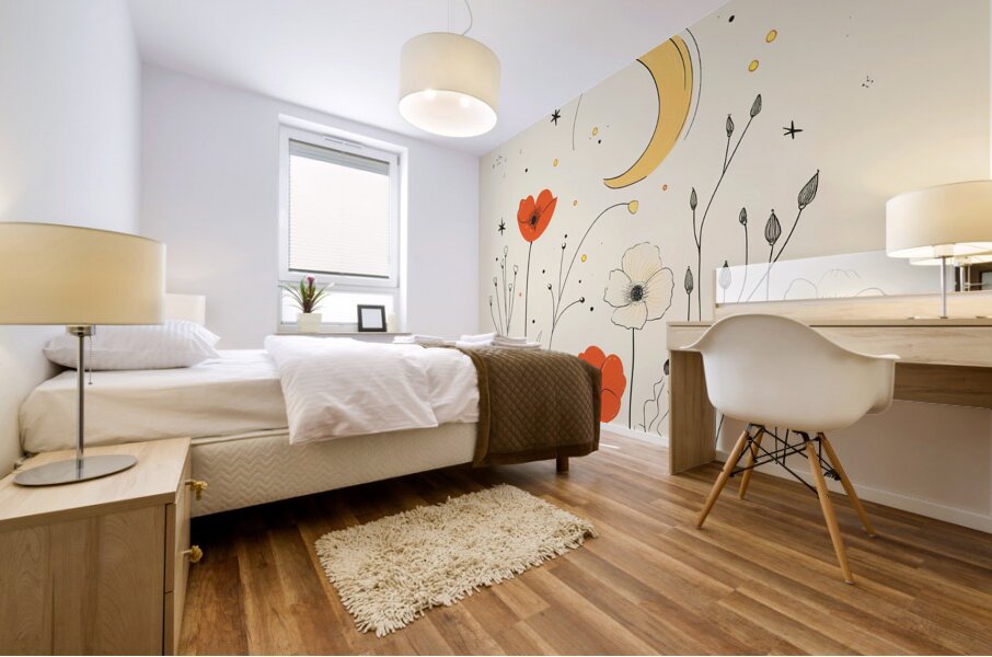 Naughty Lines in a Boho Wonderland Mural print