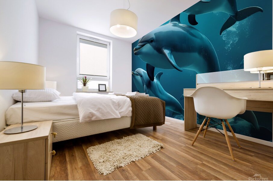 dolphins Mural print
