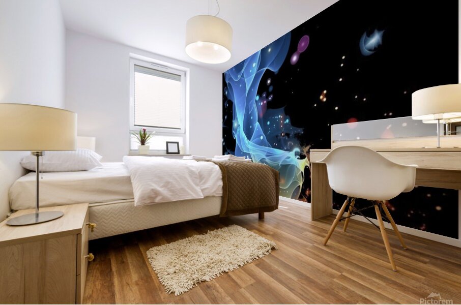 Cosmic Aurora: Dance of Colors in Space Mural print