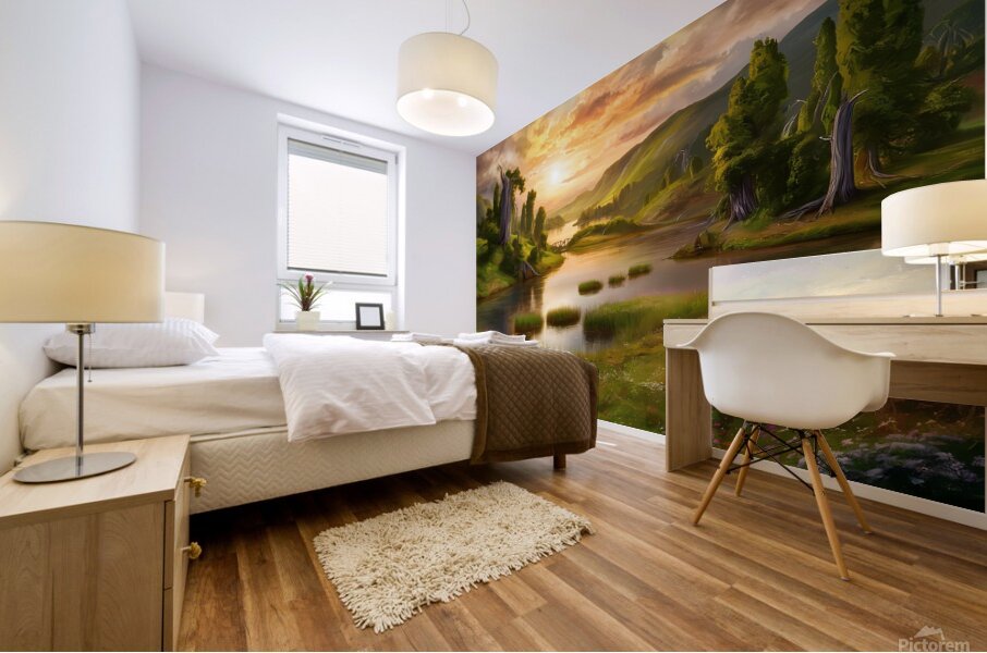 large-scale landscape painting  Mural print