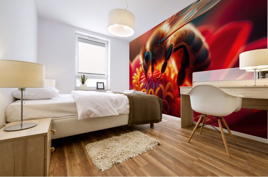 Pollinating bees bee pollinating 9 Mural print