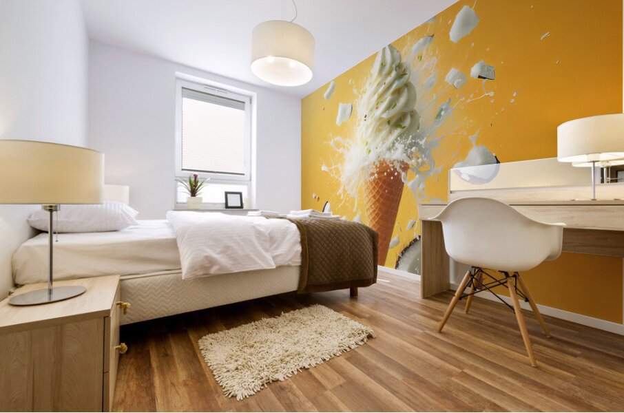 Strawberry ice cream chocolate vanilla various ic 1717277125.0548 Mural print