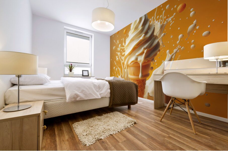 Strawberry ice cream chocolate vanilla various ic 1717277156.0473 Mural print