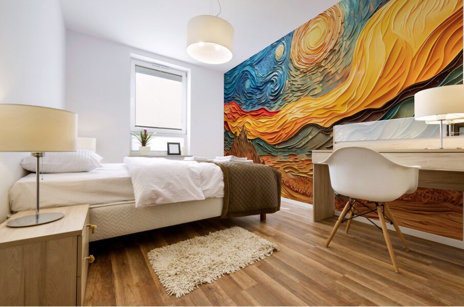 a mesmerizing landscape textured three dimensio d Mural print