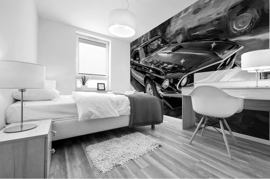 1969 Ford Mustang Fastback Mach 1 X 4 Mural print