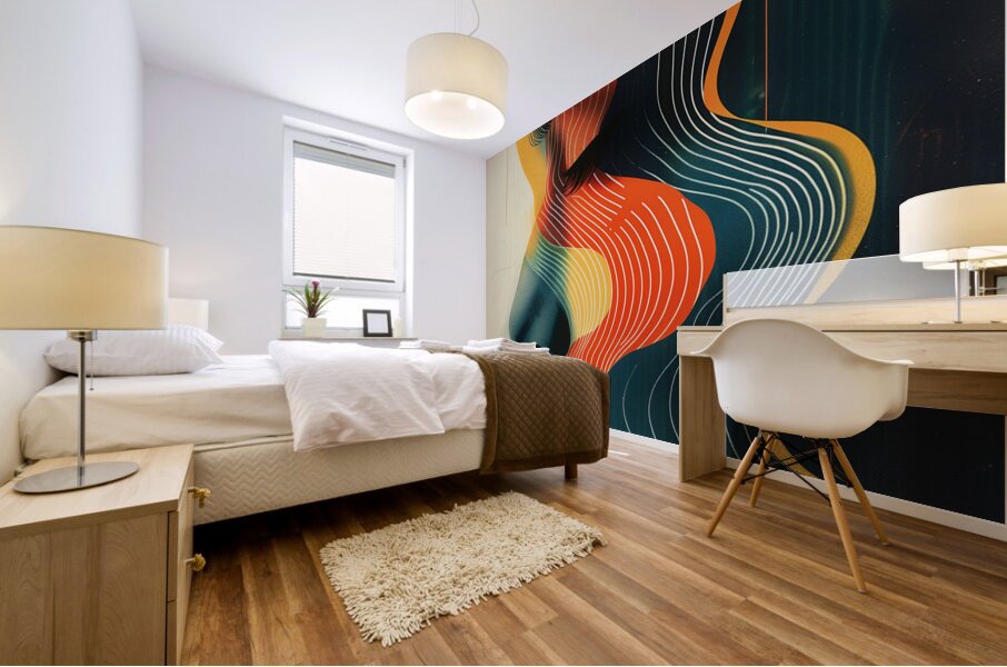 A minimal and weird design with a color scheme  b Mural print