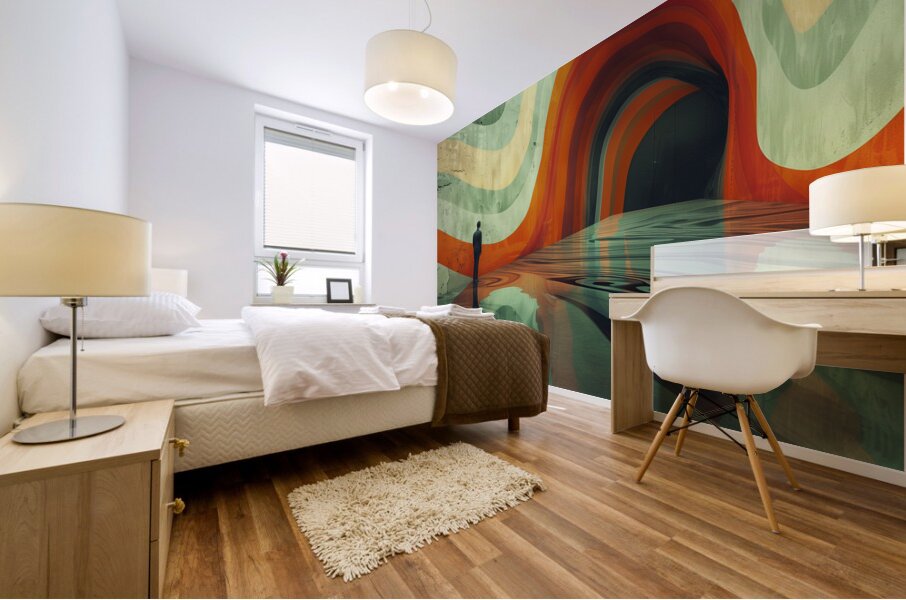 A minimal and weird design with a color scheme  c 1717456630.4596 Mural print