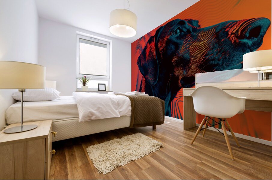 A minimal and weird design with a color scheme  e Mural print