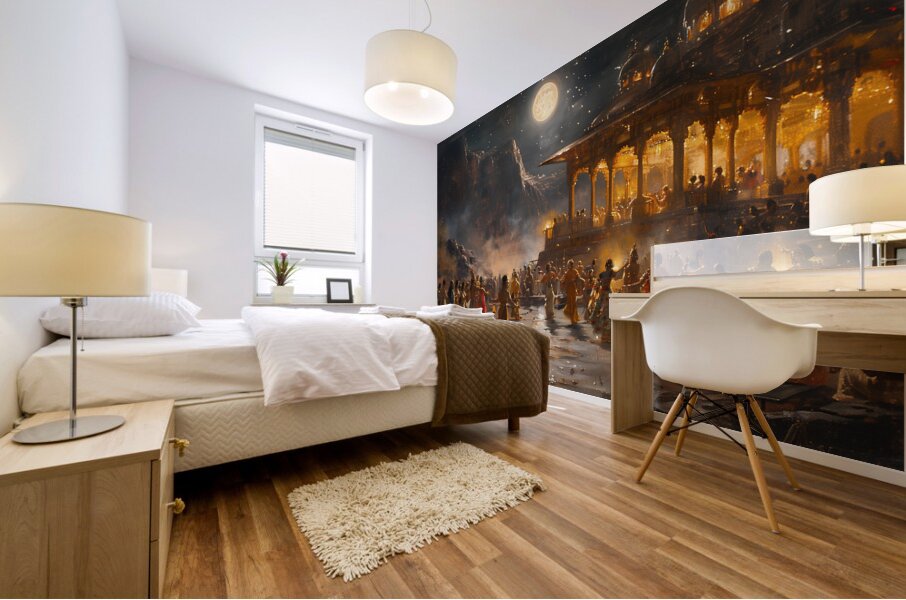 A Night of Revelry Illustrate a lively scene of 1 Mural print