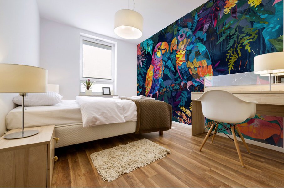 A painting in the style of imitation batik psyc 0 1717467594.5503 Mural print