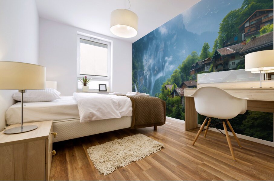 A remote village of Foroglio Switzerland breath f Mural print