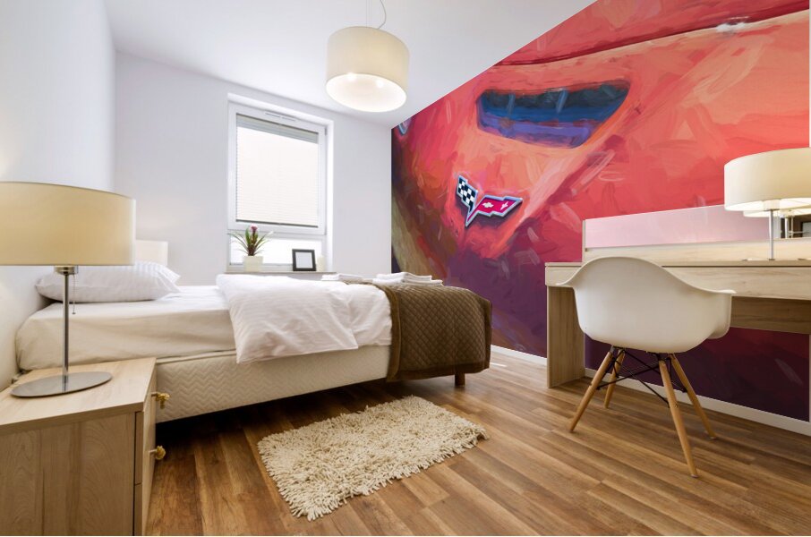 1986 Red C4 Chevrolet Corvette C4 X 6 Mural print