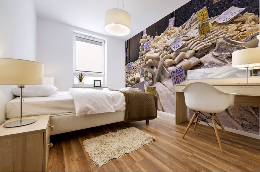 Barcelona. Catalonia. Spain. The Mercat de Sant Josep de la Boqueria. Fishmonger Mural print