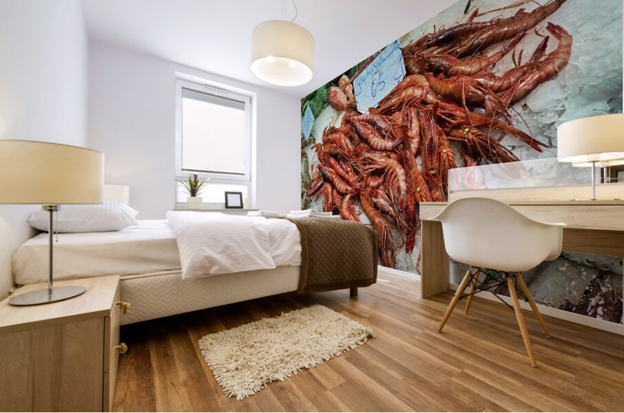 Barcelona. Catalonia. Spain. The Mercat de Sant Josep de la Boqueria. Fishmonger Mural print