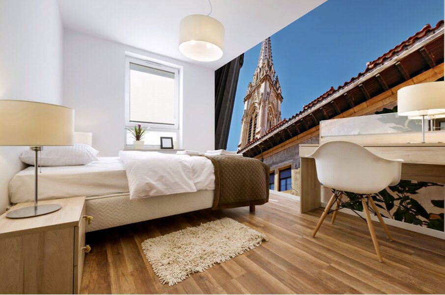 Bilbao Biscay Spain. The Cathedral Mural print