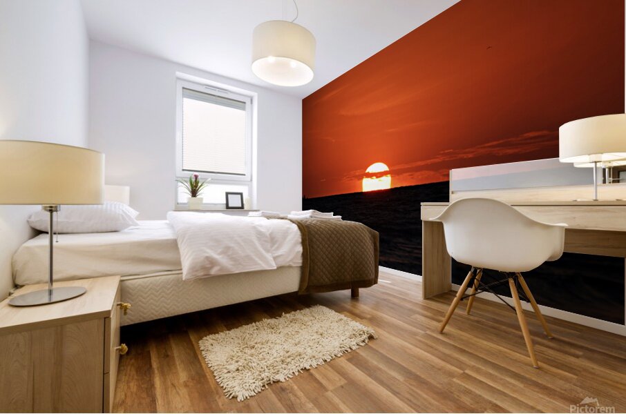 Sunset Behind the Clouds Mural print