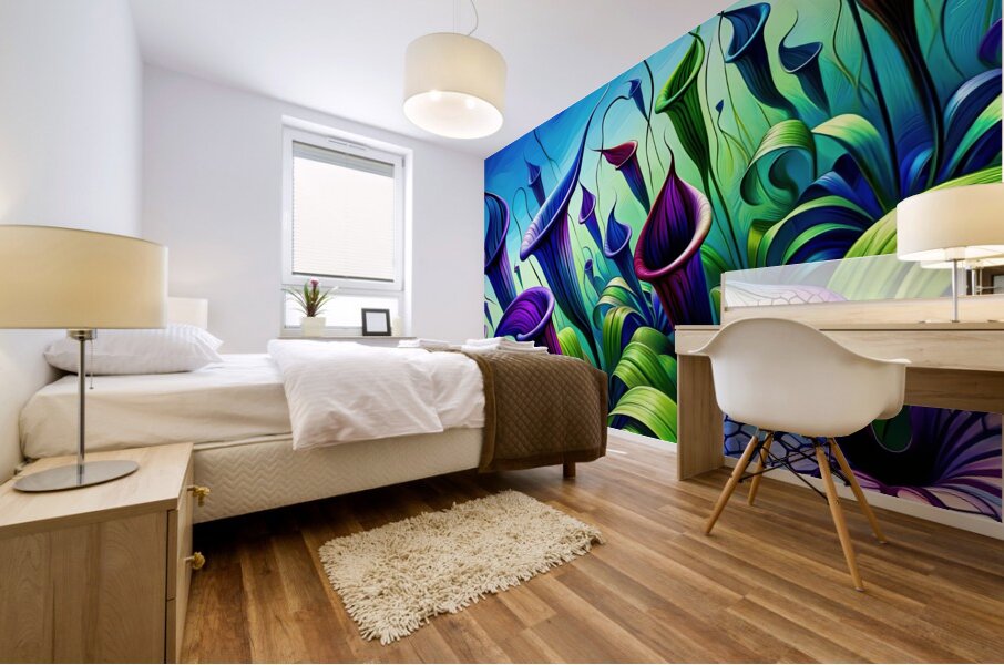 ai artist debra amerson abstract pitcher plant ar Mural print