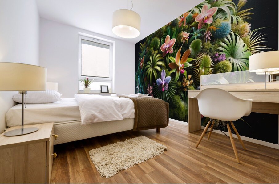 ai artist debra amerson palm species plant planet Mural print