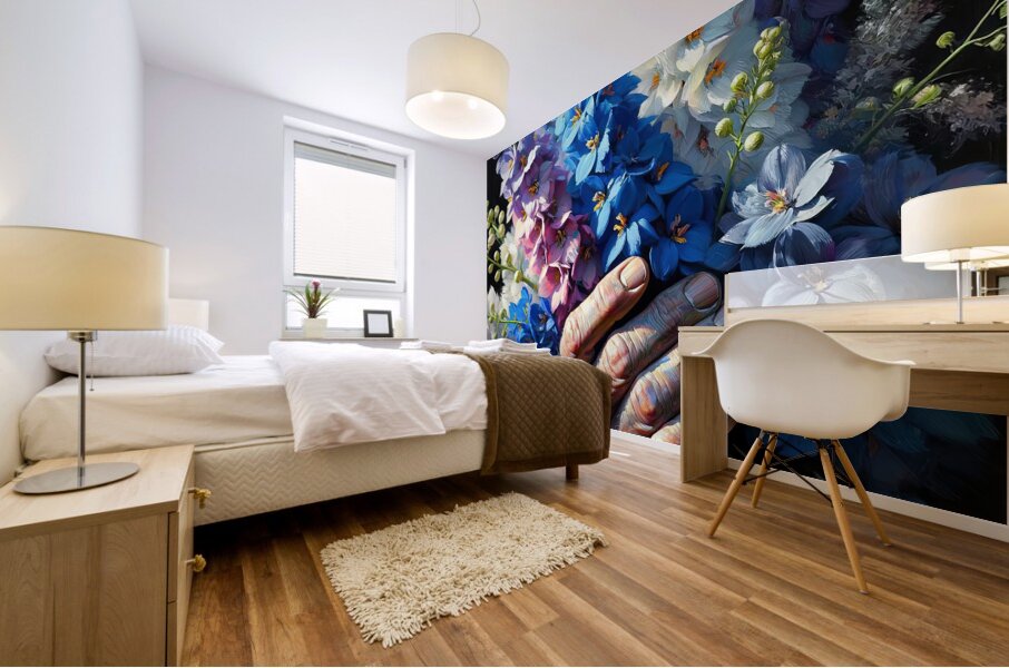 ai artist debra amerson plant artistry blue delph Mural print