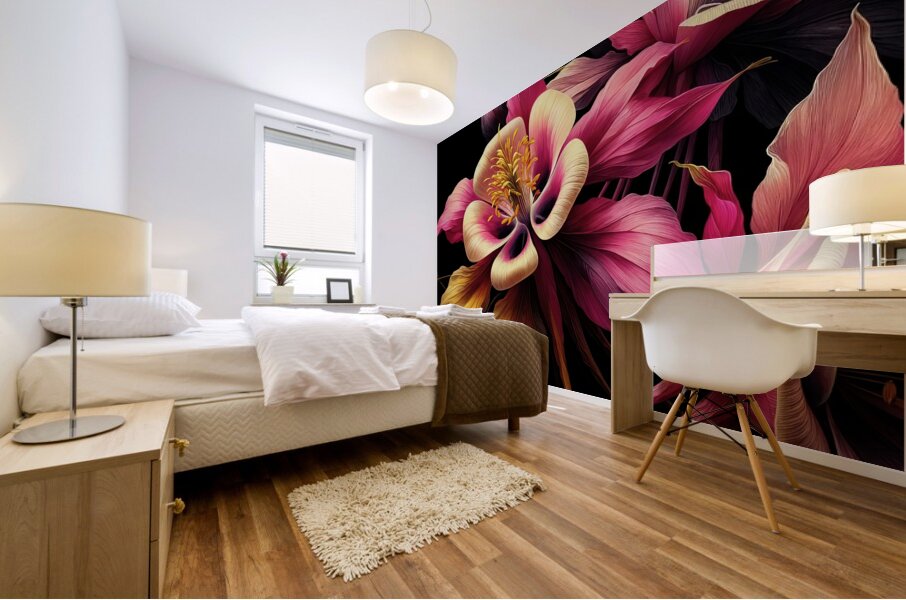 ai artist debra amerson plant artistry big pink g Mural print