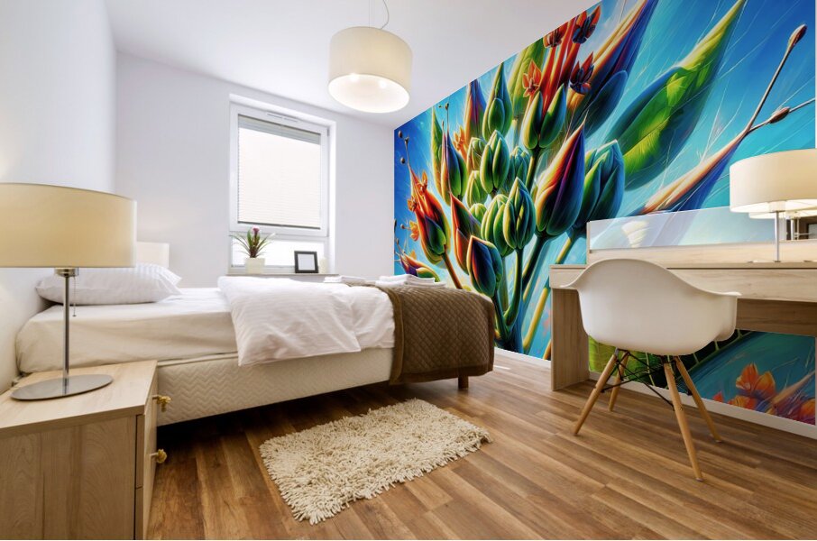 ai artist debra amerson plant artistry flower bud Mural print