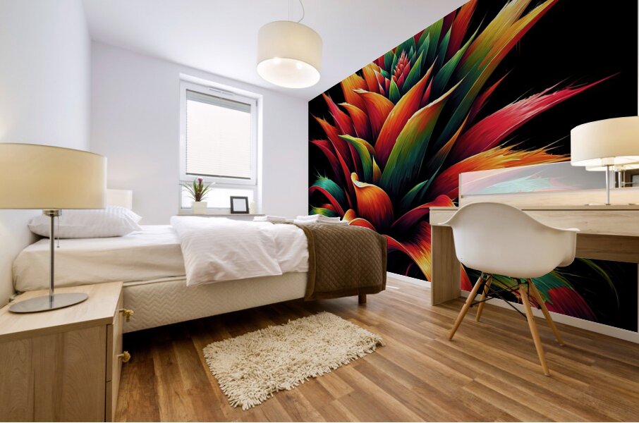 ai artist debra amerson plant artistry orange art Mural print