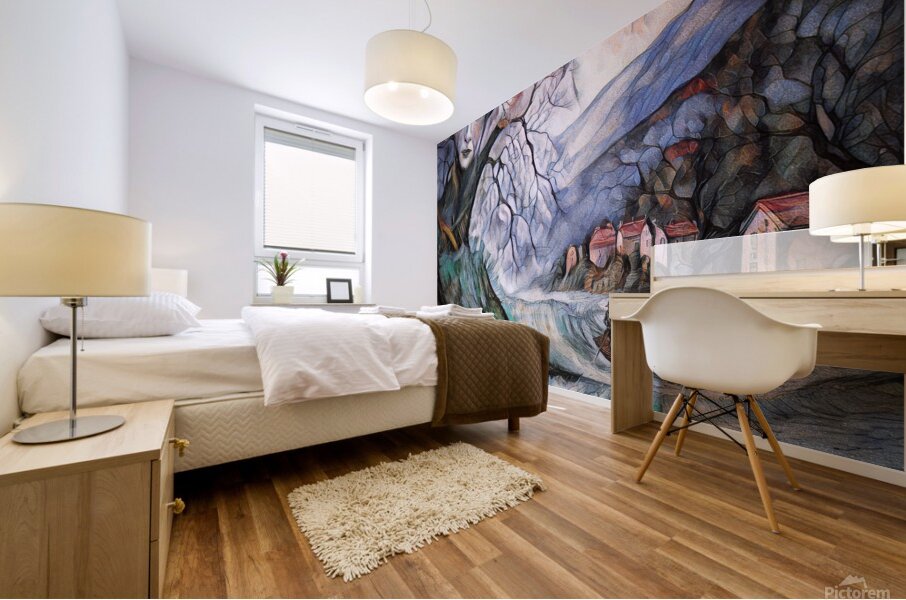 0880 Magic Village Down By The Sea Mural print