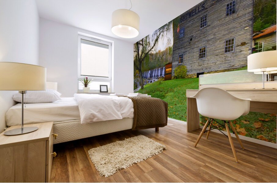 Brightwell Gristmill in Autumn Mural print