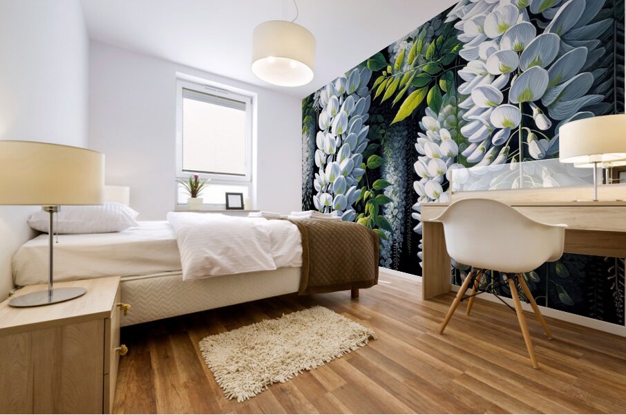 ai artist debra amerson plant artistry white wist Mural print