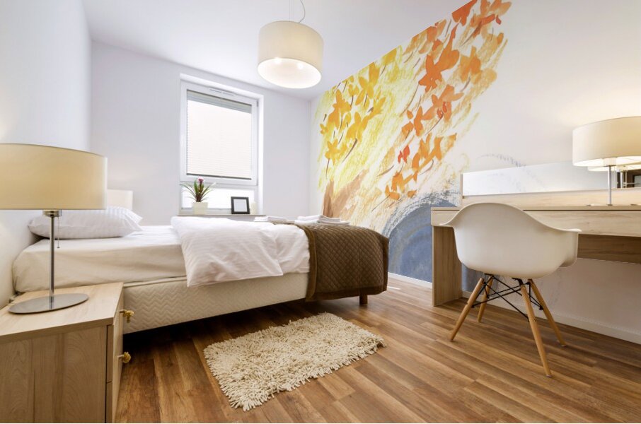 Fall Tree Blue Sun Mural print