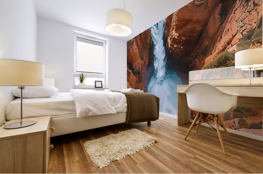 Aerial view of the earths canyon with a huge wa 9 Mural print