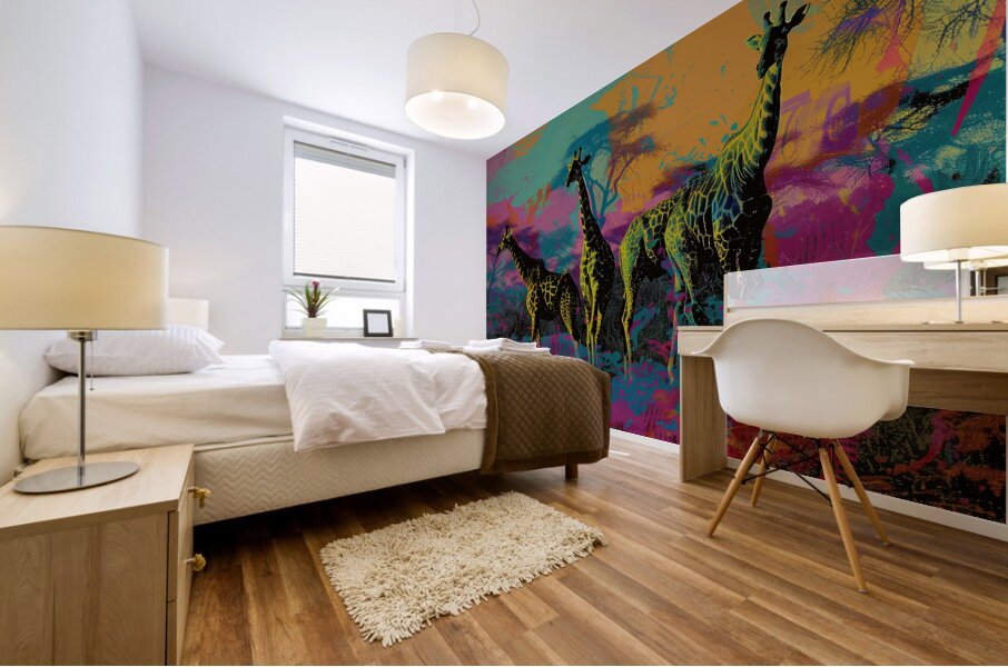 African Animals Concert Color Field Art   ar 32 b 1717851937.2556 Mural print