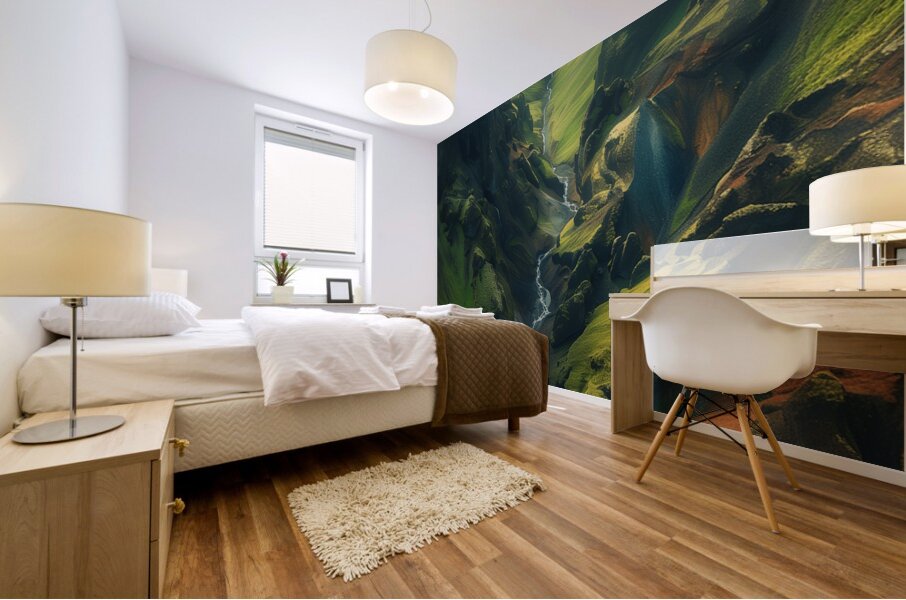 An aerial view of the majestic Icelandic landsc 9 Mural print