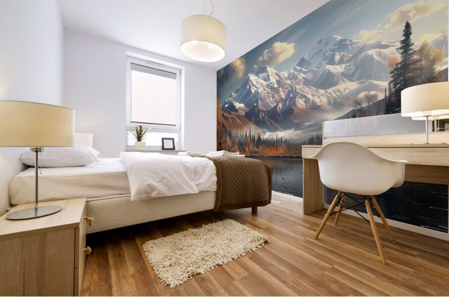 An Alaskas dreamlike Denali mountain scene with a Mural print