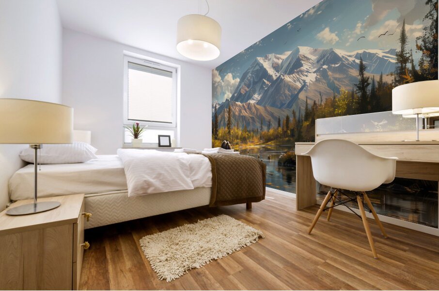 An Alaskas dreamlike Denali mountain scene with b Mural print
