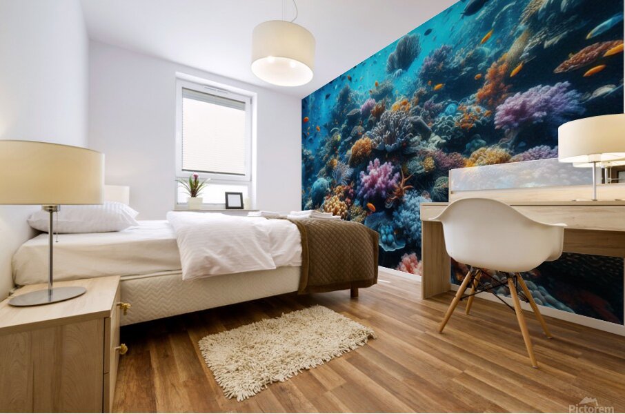 Vibrant Coral Reef Mural print