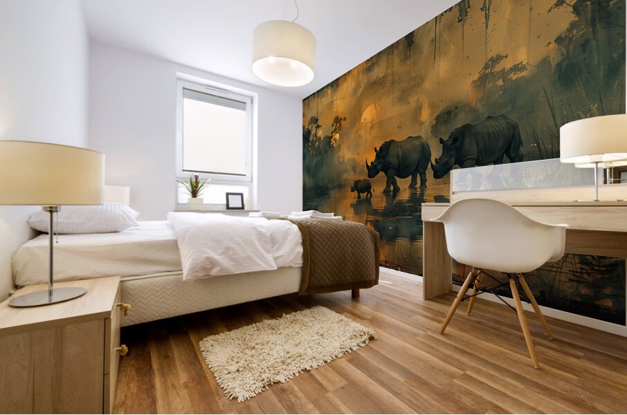 An awe inspiring portrayal of a family of Javan 7 Mural print