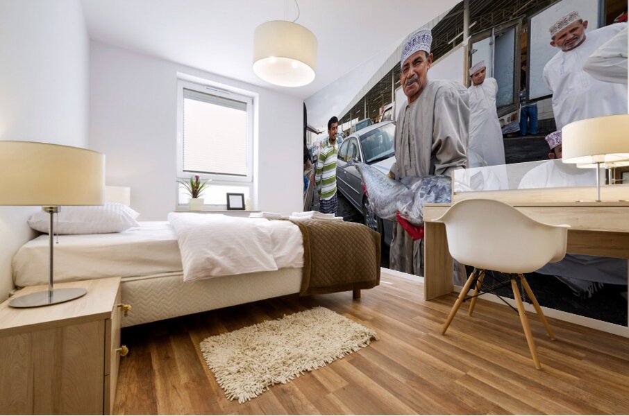 Oman. Muscat. The Fish Market Mural print