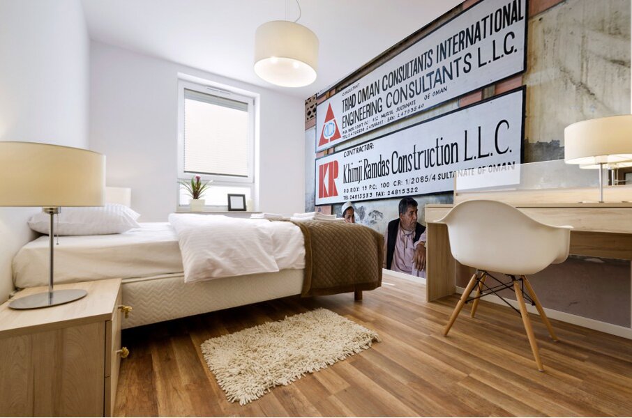 Oman. Muscat. Portrait of omani men Mural print