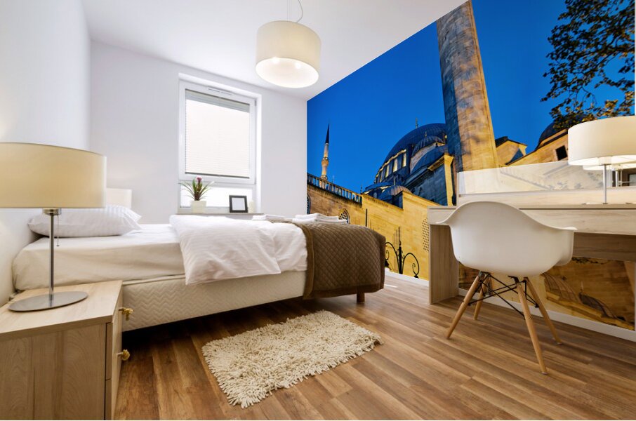 Istanbul Turkey. Süleymaniye Mosque at sunset Mural print