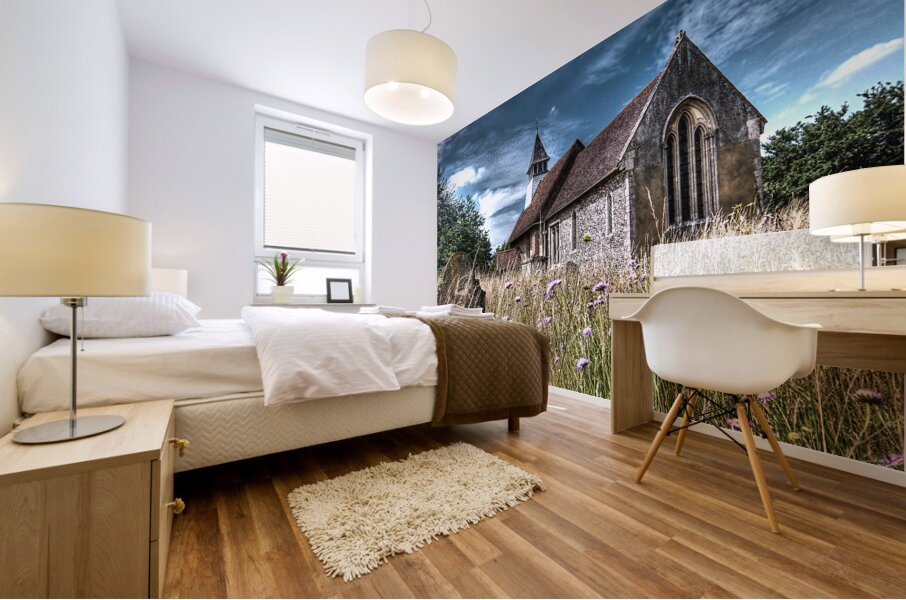 Abandoned Grave In The Churchyard Mural print