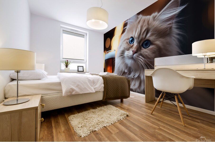 beer cat at the pub 4 4k Mural print