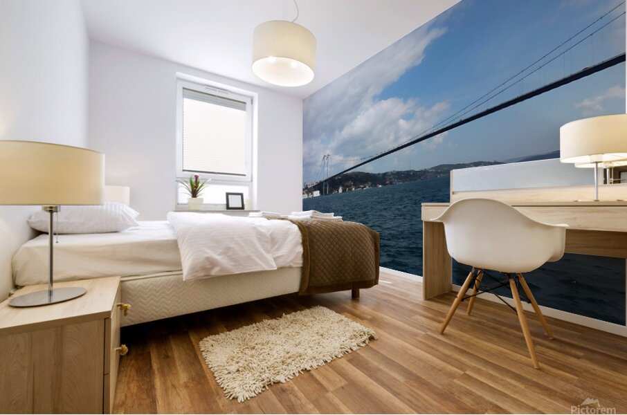 A Beautiful view of the suspension bridge over the Sea of ​​Marmara and the Bosphorus Strait Mural print