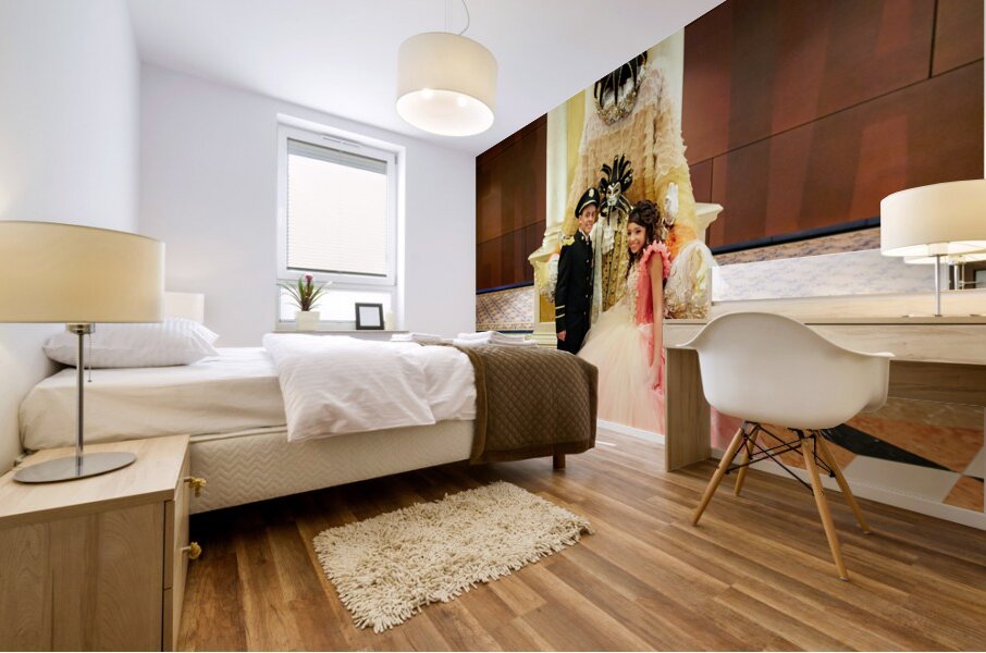 Venetian masks at the lobby of venetian Hotel. Las Vegas Nevada USA Mural print