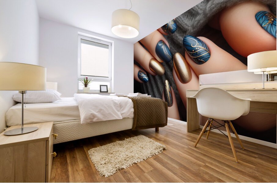 245 Close up of a woman s hand displaying a strik Mural print