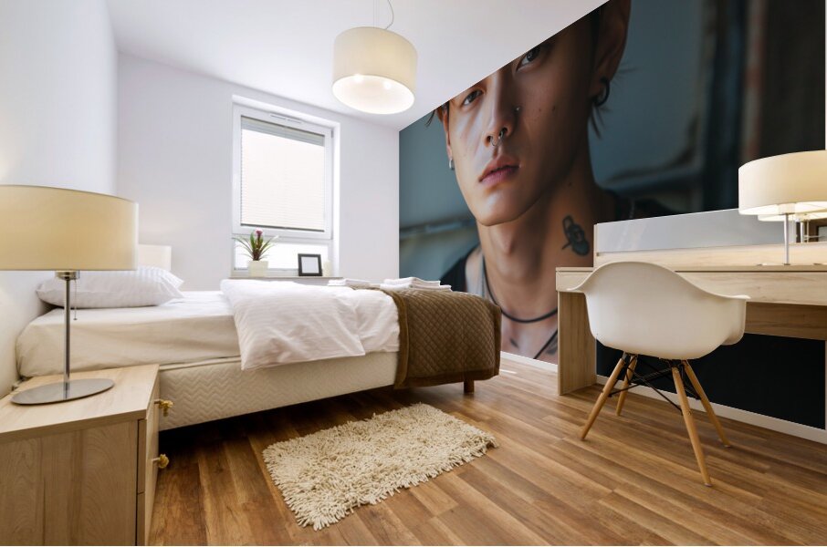 asian model manfull length shothandsomecoolwear 0 Mural print